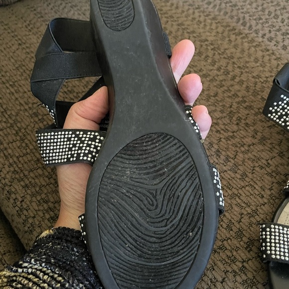 IMPI STRETCH WOMENS SIZE 6 WEDGE SANDALS WITH BLING - Picture 3 of 8